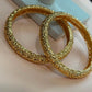 Gold Plated Textured Bangle Set, Handmade Stackable Bangles, Traditional Indian Bangles