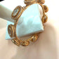 Gold Plated Open Cuff Bracelet, Kundan Style Statement Bangle, Handmade Designer Cuff