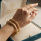 Gold Plated Textured Bangle Set, Handmade Stackable Bangles, Traditional Indian Bangles