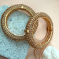 Gold Plated Hinged Bangle Set, Handmade Designer Kada Bracelets, Traditional Indian Bangles