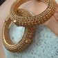 Gold Plated Hinged Bangle Set, Handmade Designer Kada Bracelets, Traditional Indian Bangles