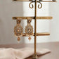 Elegant Gold Tone Chandbali Drop Earrings with Pearl Accents for Festivals and Traditional Wear
