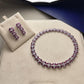 Elegant Cz and pink Ruby stones Bridal Necklace Set with Matching Earrings for Weddings
