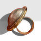 Timeless bohemian Style Ring gold plated hammered natural stone Turkish free size Statement Jewelry