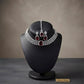 Statement Cubic Zarconia Necklace Set with Ruby Red Stones for Weddings and Parties