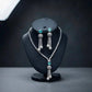 Designer Emerald Necklace Set with Pearl Tassel Earrings