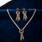 Black and gold Tone Necklace Set with Matching Earrings for Women