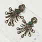 Art Deco Statement Earrings, Gold Plated CZ Drop Earrings, Mint Green Design
