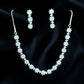 Luxury Flower Jewelry Set with Rhodium Finish and Cubic Zirconia Sparkle