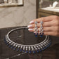 Vintage Inspired Necklace Set with Rhodium Finish and Teardrop Accents