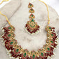 Exquisite Ruby and emerald Necklace Set with Earrings - Traditional Indian Bridal Jewelry