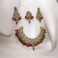 Exquisite Ruby and emerald Necklace Set with Earrings - Gold plated traditional Pakistani /Indian Bridal Jewelry