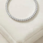 Silver Tone Tennis Bracelet, Cubic Zirconia Bracelet, Classic Statement