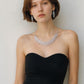 Leaf Statement Necklace Set with Rhodium Finish and Cubic Zirconia Drop Earrings