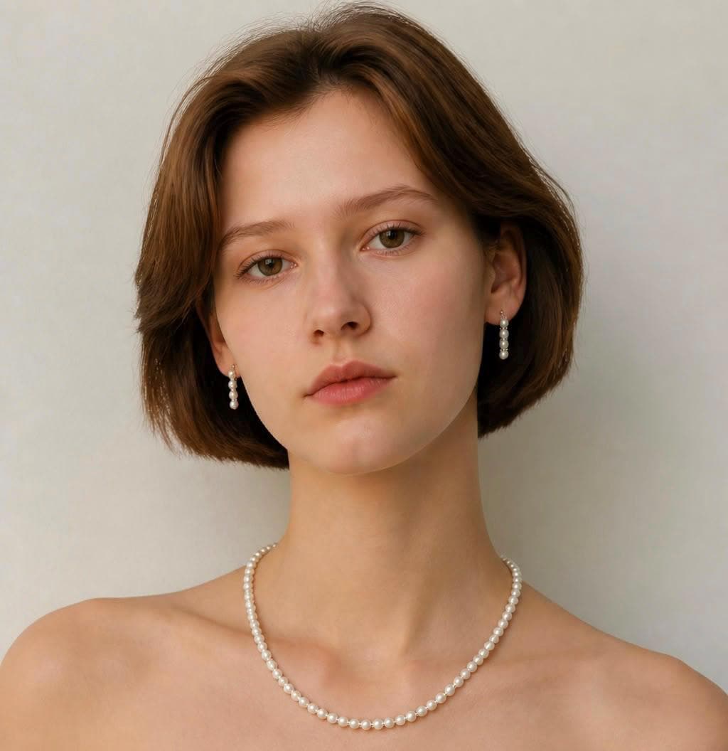 Pearl Necklace Set with Coordinated Earrings for Special Occasions