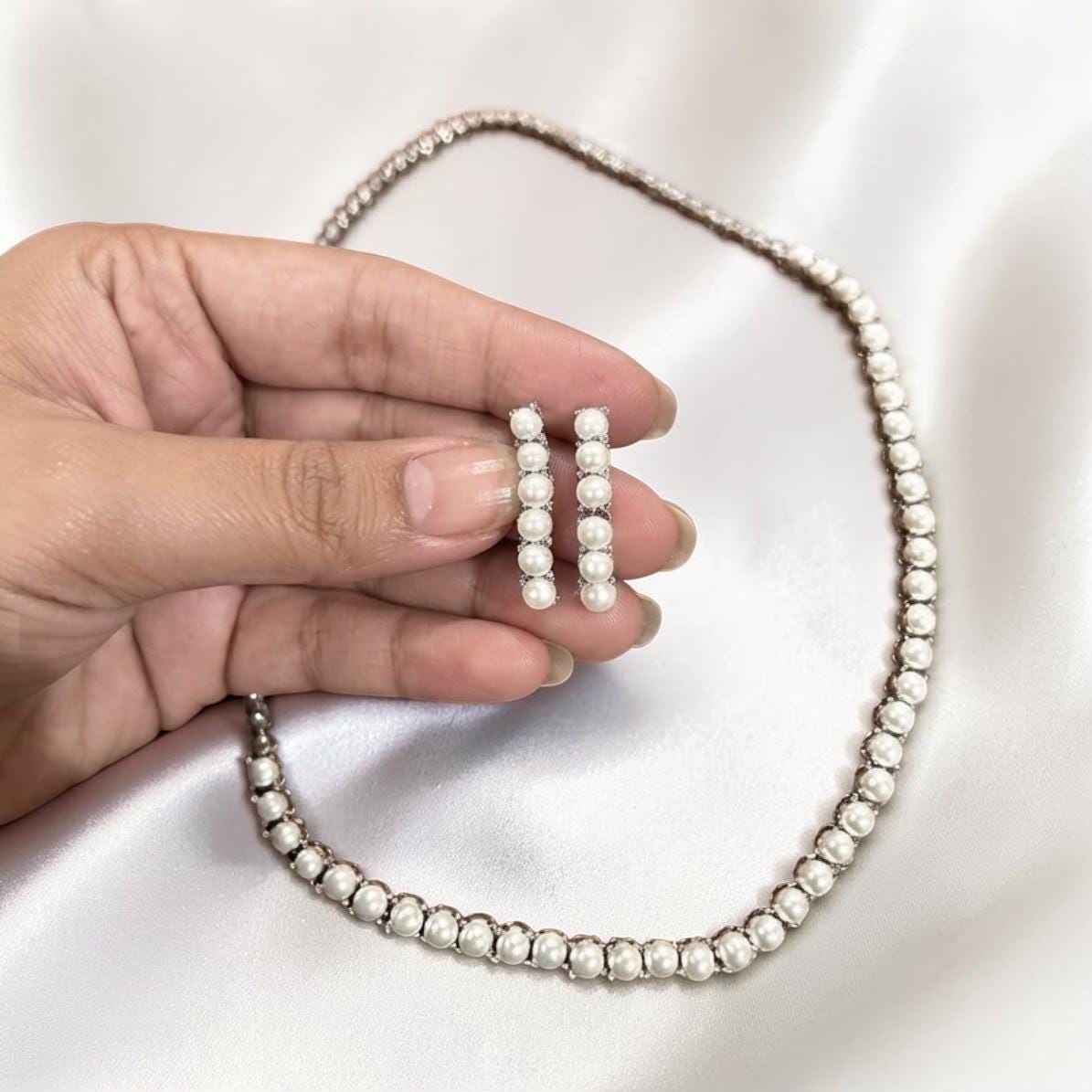 Pearl Necklace Set with Coordinated Earrings for Special Occasions