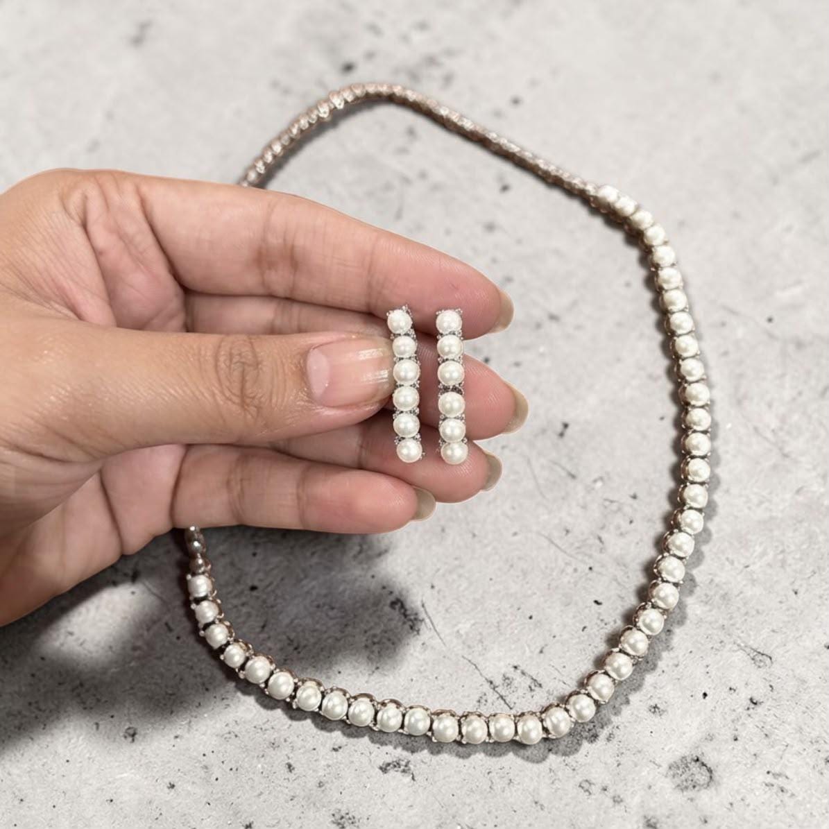 Pearl Necklace Set with Coordinated Earrings for Special Occasions