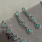 Contemporary Botanical Necklace Set with Matching Earrings