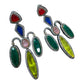 Art Deco Statement Earrings with Emerald Ruby Pink and Sapphire CZ