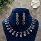 Colorful Gemstone Choker/Necklace Set with Rhodium Finish