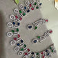 Colorful Gemstone Choker/Necklace Set with Rhodium Finish