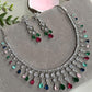 Elegant Gemstone Choker/Necklace Set with Coordinated Earrings