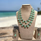 Bohemian Emerald Bead Jewelry Set with Floral Drop Earrings