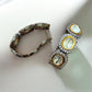 Elegant CZ Hoop Earrings with Double Stone Contemporary Design
