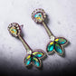 Contemporary Botanical Drop Earrings with Designer Luxury Style Swarovski