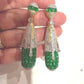 Emerald green Drop Earrings with Gold Plated Luxury Statement Design