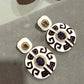 Bold Round Enamel Drop Earrings with Gold Plated Finish, Contemporary Designer Earrings