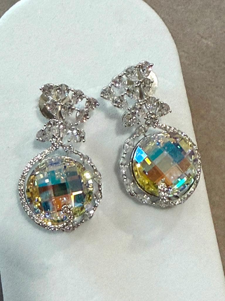 Timeless Statement Earrings with Round Gem and Modern Elegance Swarovski