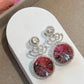 Timeless Round Dangle Earrings with Designer Rhodium Finish Swarovski