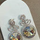 Timeless Round Dangle Earrings with Designer Rhodium Finish Swarovski