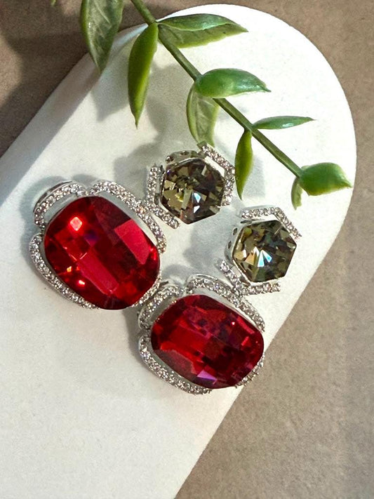 Elegant Formal Earrings with Rhodium Finish and Contemporary Style Swarovski