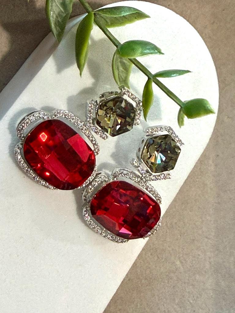 Elegant Formal Earrings with Rhodium Finish and Contemporary Style Swarovski