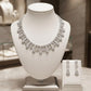 Elegant Rhodium Finish Necklace and Earring Set with Sparkling CZ Stones, Timeless Statement Jewelry