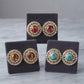 Designer Gold Plated Circular Stud Earrings, Elegant Halo Fashion Earrings with Natural Pattern Detail