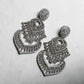 Glamorous Statement Drop Earrings with Decorative Openwork and Pear Accents