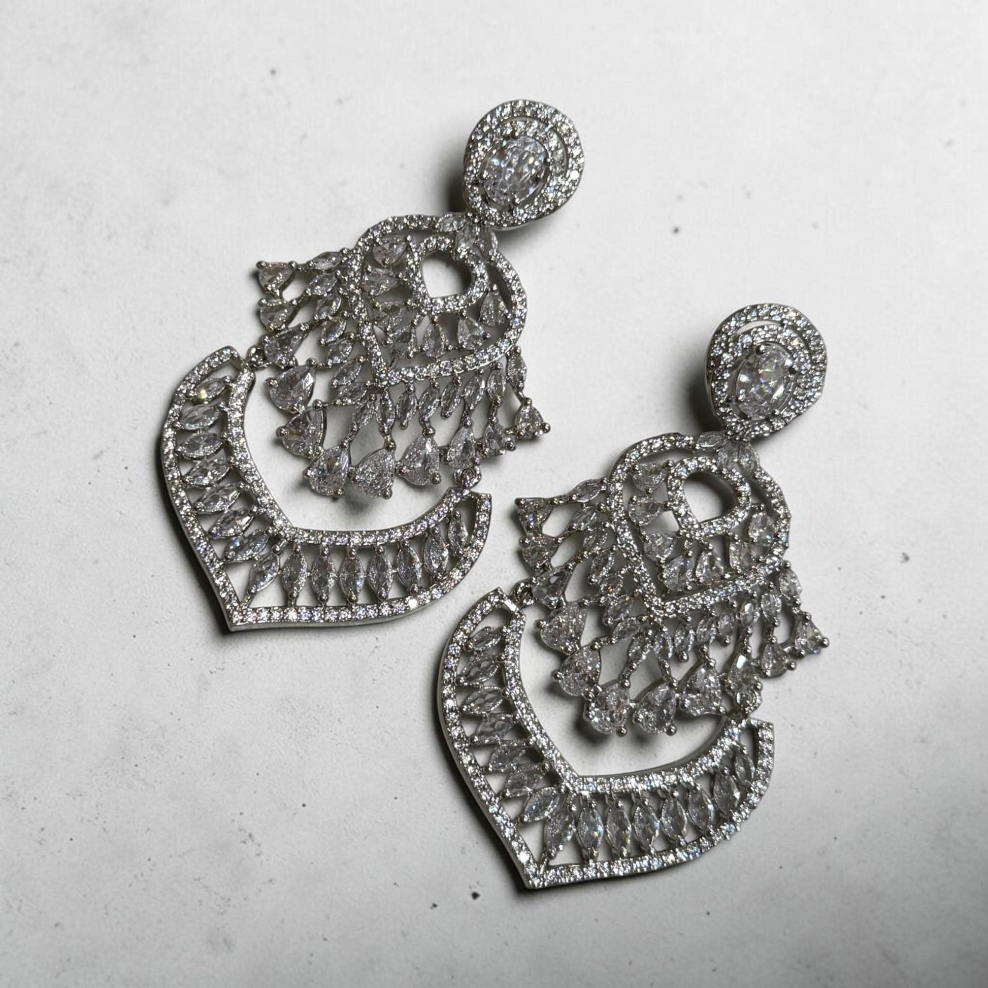 Glamorous Statement Drop Earrings with Decorative Openwork and Pear Accents
