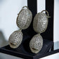 Contemporary Black Finish Drop Earrings, Oversized Oval Fashion Earrings with Sculptural Detail