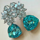 Designer Statement Drop Earrings, Luxury Dangle Earrings, Floral Bridal