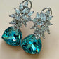 Designer Statement Drop Earrings, Luxury Dangle Earrings, Floral Bridal