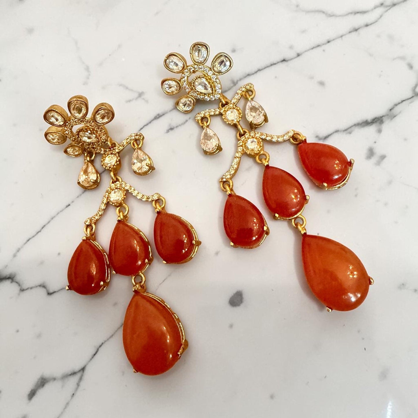 Elegant Floral Teardrop Earrings for Weddings and Special Occasions