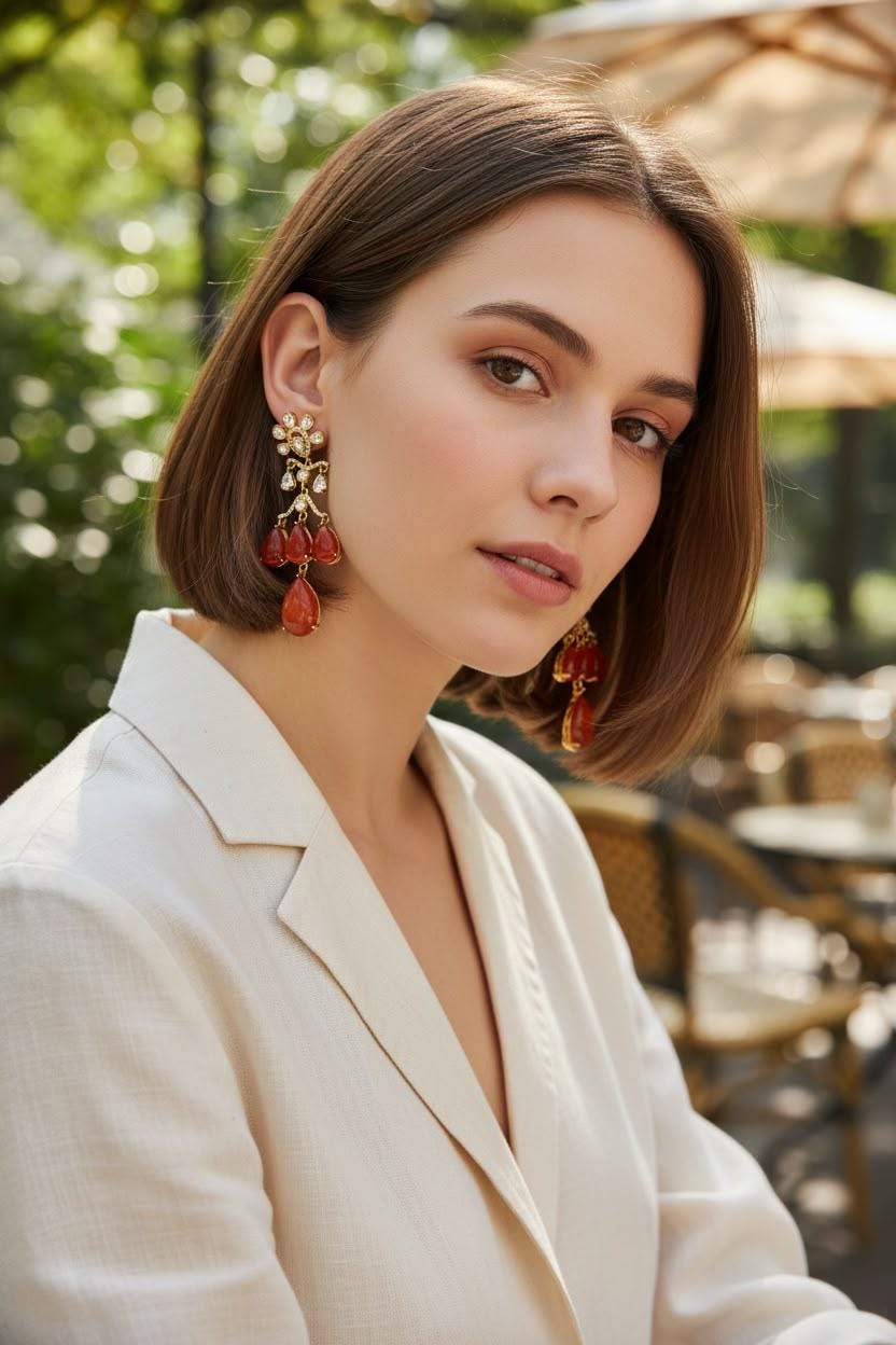 Elegant Floral Teardrop Earrings for Weddings and Special Occasions