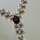 Modern Luxury Leaf Necklace with Coordinated Drop Earrings black onyx color