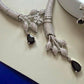 Graceful Leaf Highend designer micro ad Necklace Set with Cascading Drop Earrings