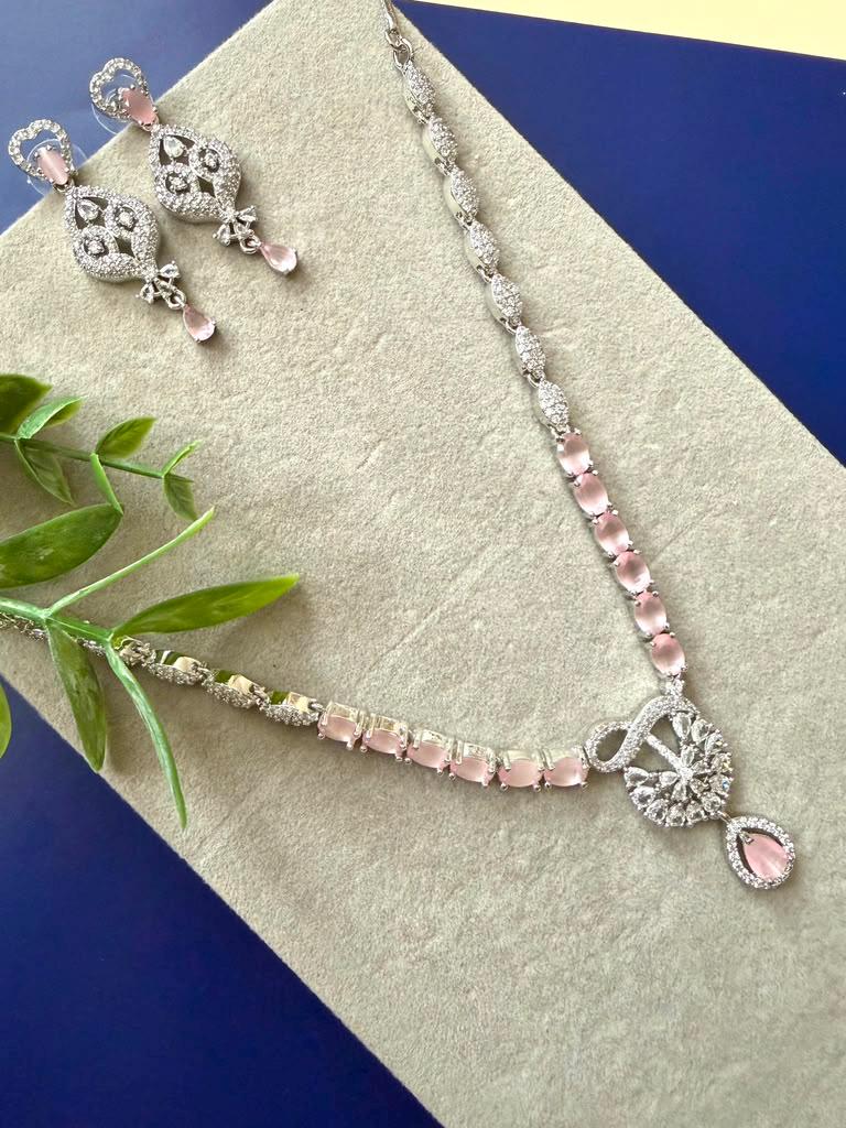 Luxury Floral Pendant Necklace Set with Elegant Drop Earrings for Women