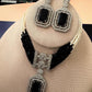 CZ stones Choker with Pendant, Drop Earrings, Wedding Jewelry, Luxury Gift for Women