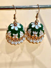 Handcrafted Jhumka Earrings, Floral Dome Earrings, Pearl Dangle